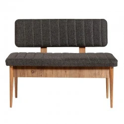 Two-seater sofa - Alden Megapap melamine bench - anthracite fabric 110x40x85cm.