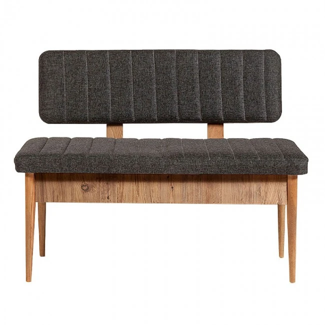 Two-seater sofa - Alden Megapap melamine bench - anthracite fabric 110x40x85cm.