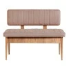 Two-seater sofa - Alden Megapap melamine bench - beige velvet 110x40x85cm.