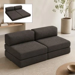 Καναπές - κρεβάτι Comfort Megapap τριθέσιος υφασμάτινος χρώμα ανθρακί 190x95x75εκ.