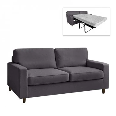 Two-seater sofa bed with foldable mattress Polaris pakoworld anthracite fabric 181x91x83cm