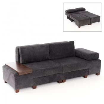 Perenna Megapap fabric sofa three - seater in anthracite color 233x93x83cm.