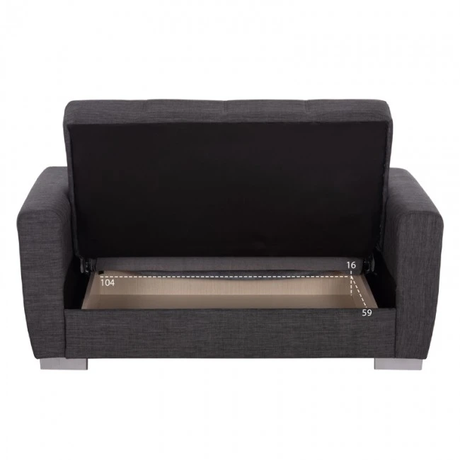 ΚΑΝΑΠΕΣ ΚΡΕΒΑΤΙ POLYA ΔΙΘΕΣΙΟΣ ΓΚΡΙ HM3241.03 150x84x88 εκ.