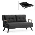 Sando Megapap two seater fabric sofa bed in dark grey color 133x78x78cm.