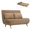 Καναπές - κρεβάτι Sara 2θέσιος με επένδυση από ύφασμα σε χρώμα καφέ 120x89x88εκ
