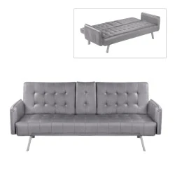 WELLS Sofabed Grey Pu