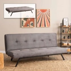 Zola Megapap three seater fabric sofa bed in grey color 180x64x78cm.