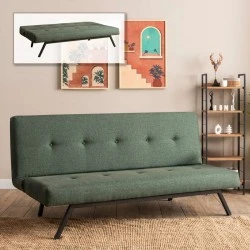 Zola Megapap three seater fabric sofa bed in green color 180x64x78cm.