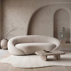 RAMON 3-Seater Sofa Ecru Fabric RAMON 3-Seater Sofa Ecru Fabric