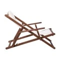 Deckchair 3-POS Acacia (w/arms), Fabric Ecru Water Repellent