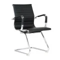 Καρέκλα επισκέπτη από τεχνόδερμα PU σε χρώμα μαύρο 55x60x91εκ.