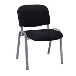 SIGMA Stacking Chair Silver Frame/Black Fabric