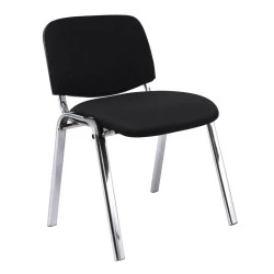 SIGMA Stacking Chair Chrome Frame/Black Fabric