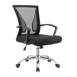 Καρέκλα εργασίας BF2120-S ύφασμα mesh χρώμα μαύρο 57x65x92/102εκ.
