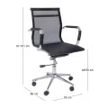 Καρέκλα εργασίας με ύφασμα Mesh σε χρώμα μαύρο 55x60x91/101εκ.