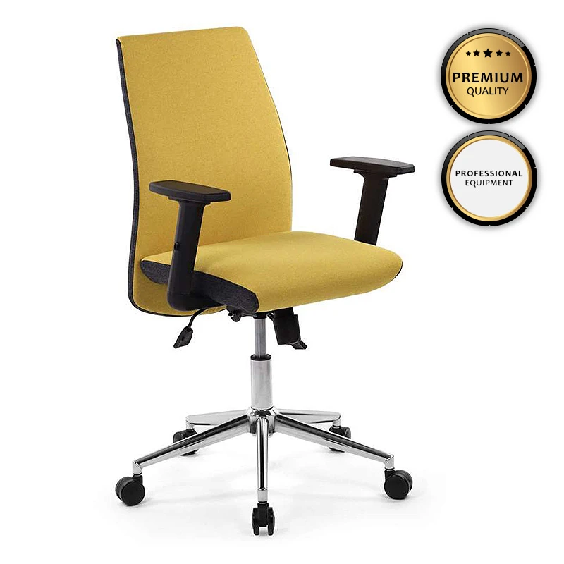Finn Megapap fabric working chair in mustard color 61x55x105-113cm.