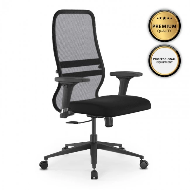 Office chair B2-8D Megapap ergonomic with double fabric Mesh color black 68x70x103,5/117,5cm.