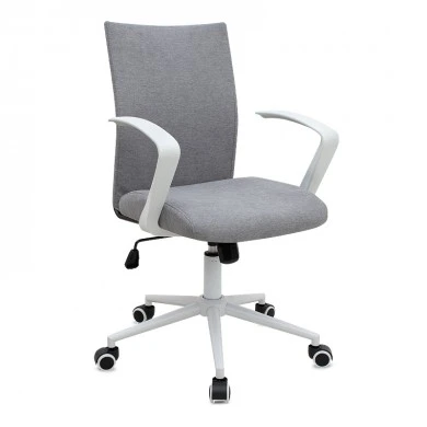 Berlin Megapap office chair with linen fabric in grey - white color 64x63x89/96cm.