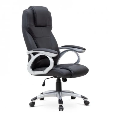 Luca Megapap office chair PU leather in black color 65x60x118/128cm.