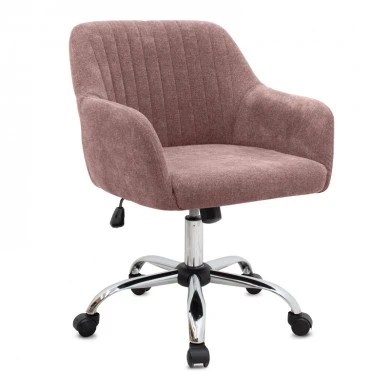 Lana Megapap office chair with linen fabric in dark pink color 61x61x80/90cm.