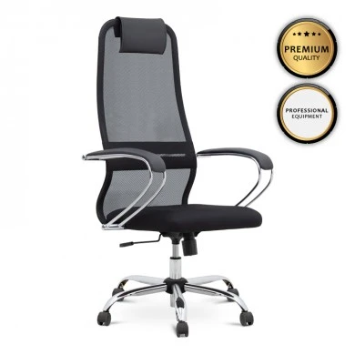 Lord Megapap office chair with Mesh fabric in black color 66,5x70x123/133cm.