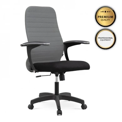 Melani Megapap office chair with double Mesh fabric in grey - black color 66,5x70x102/112cm.