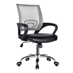 Καρέκλα γραφείου BF2101-F ύφασμα Mesh χρώμα γκρι - μαύρο 57x53x90-100εκ.