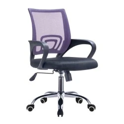 Καρέκλα γραφείου BF2101-F ύφασμα Mesh χρώμα μωβ - μαύρο 57x53x90-100εκ.