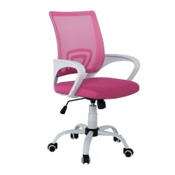 Καρέκλα γραφείου BF2101-S ύφασμα Mesh χρώμα ροζ - λευκό 57x53x86-96εκ.