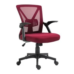 Καρέκλα γραφείου BF2130 mesh ύφασμα χρώμα μπορντώ 61x57x91/101εκ.