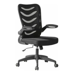 Office armchair by PP and Mesh fabric in black color 61x61x97/107cm.