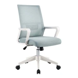 BF2965 Office Armchair White/Mesh Grey-Blue