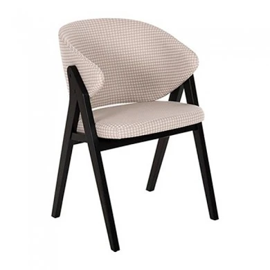 ΚΑΡΕΚΛΑ HANA HM9746.01 RUBBERWOOD ΣΕ ΜΑΥΡΟ ΧΡΩΜΑ-ΜΠΕΖ ΥΦΑΣΜΑ 55x60x84Yεκ.