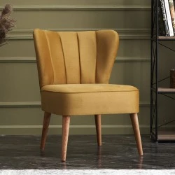 Layla Megapap fabric chair in gold color 64x59x84cm.