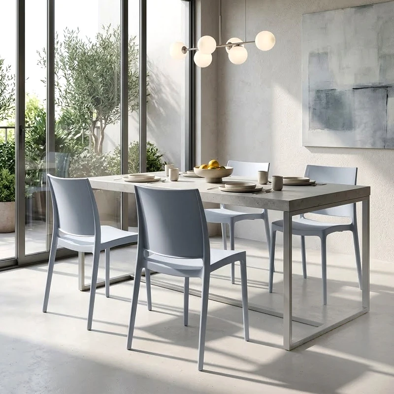 Καρέκλα πολυπροπυλενίου σε silver γκρι χρώμα 44x50x81 εκ. MAYA SIESTA