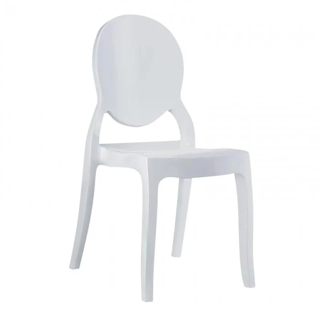 Καρέκλα σε χρώμα λευκό γυαλιστερό ELIZABETH SIESTA