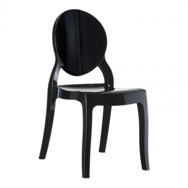 Καρέκλα σε χρώμα μαύρο γυαλιστερό ELIZABETH SIESTA