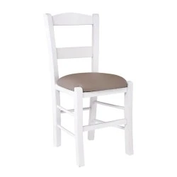 SYROS Chair Impregnation Lacquer White/Pu Cappuccino SYROS Chair Impregnation Lacquer White/Pu Cappuccino