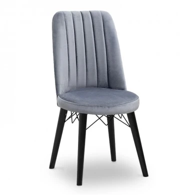 Alegra Megapap dining chair velvet color grey - black legs 46x44x91cm.