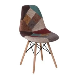 Καρέκλα τραπεζαρίας Art Wood PP - ύφασμα patchwork χρώμα καφέ 47x52x84εκ. Καρέκλα τραπεζαρίας Art Wood PP - ύφασμα patchwork χρώμα καφέ 47x52x84εκ.