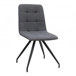 Bianca Megapap fabric dining chair in grey color with black metal leg 43x56x84cm.