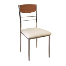 Dino chair with metallic frame and Pvc coating in ecru color 42x51x90cm. Dino chair with metallic frame and Pvc coating in ecru color 42x51x90cm.