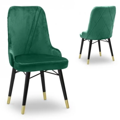 Floria Megapap dining chair velvet color dark green - black/gold legs 54x48x91cm.