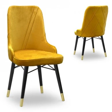 Floria Megapap dining chair velvet color mustard - black/gold legs 54x48x91cm.