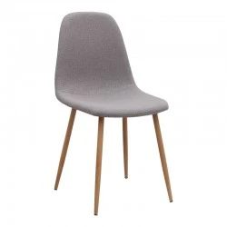 Iris Megapap fabric dining chair in beige color with oak metal leg 43x50x85cm.