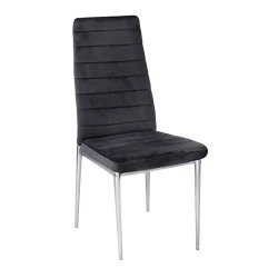 JETTA Chair Full K/D Velure Black Fabric (Chromed)