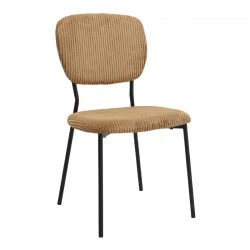 Kevin Megapap fabic dining chair in yellow color with black metal legs 48x51x87cm. Kevin Megapap fabic dining chair in yellow color with black metal legs 48x51x87cm.