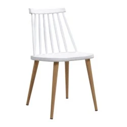 Lavida chair with metallic legs and Pp coating in white color 43x48x77cm. Lavida chair with metallic legs and Pp coating in white color 43x48x77cm.