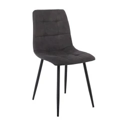 Καρέκλα τραπεζαρίας Lydia ύφασμα suede χρώμα μαύρο 44x55x86εκ. Καρέκλα τραπεζαρίας Lydia ύφασμα suede χρώμα μαύρο 44x55x86εκ.