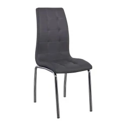 MELVA Chair Chrome, PU Grey